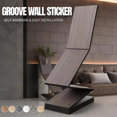 PVC 3D Wood Grain Wall Panels Oil Proof Self Adhesive Wall Sticker  for TV Backgrounds