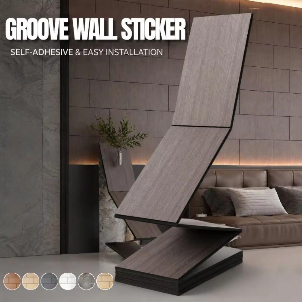 PVC Faux Wood Grain Wall Sticker Oil Proof Self Adhesive Wall Sticker  Sofa Backgrounds