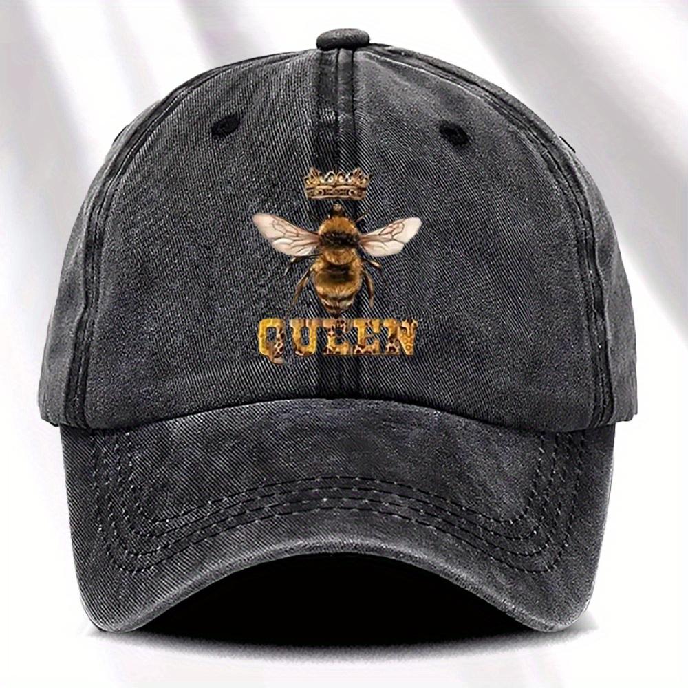 Ladies' printed baseball cap with queen bee pattern for daily casual fashion and versatile duckbill cap