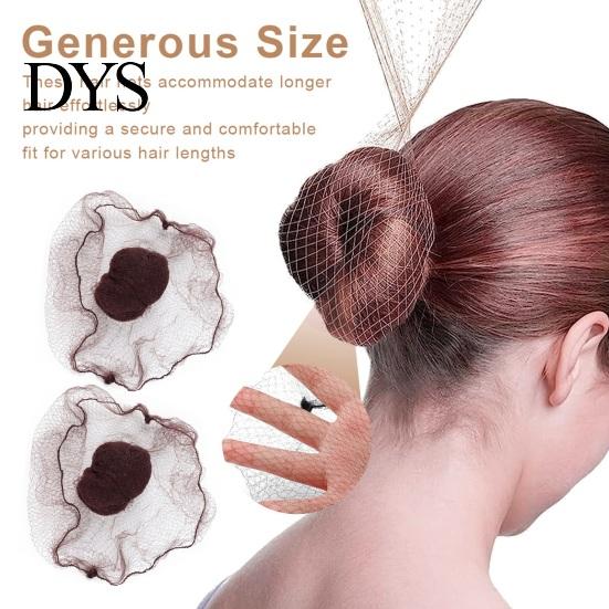 Bun Styling Hair Net 20Pcs Ballet Buns 5MM Invisible Breathable Stretchy Nylon Women Nurse Girls Stewardess Bank Staff Hairbun Elastic Edge Mesh Cover
