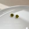 Green Floral Earrings - Japanese Korean Sweet Tea Series, High-End Whitening Ear Accessories