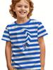 Children's Clothing Solid Color Stripes 3D Print Casual Vintage Short Sleeved T-Shirt Summer Round Neck T-Shirts for Children