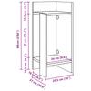 Side Table with Shelf Grey Sonoma 25.5 x 27 x 60 cm