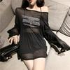 2KWEIRD  Loose T-shirts for Women Letter Pattern Simple Design Korean Style Summer Clothing Thin All-match Young Students Tops New Trendy