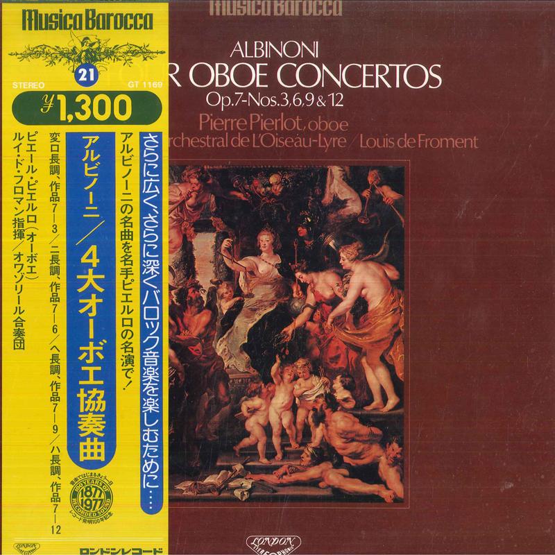 

LP Record PIERRE PIERLOT, LOUIS DE FROMENT, L - Albinoni Four Oboe Concertos GT1169 LONDON 1977 Japan Obi Classical Used
