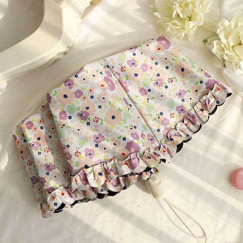 Portable  Fre Sle Five Umbrella Lace   Sunscreen Umbrella for Sunny And Rainy Days UV Protection Sunade