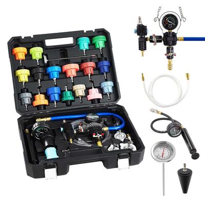 Coolant Pressure Tester Kit, 47Pcs Radiator Vacuum Refill Kit with 3 Metal Adapters, Universal Fit