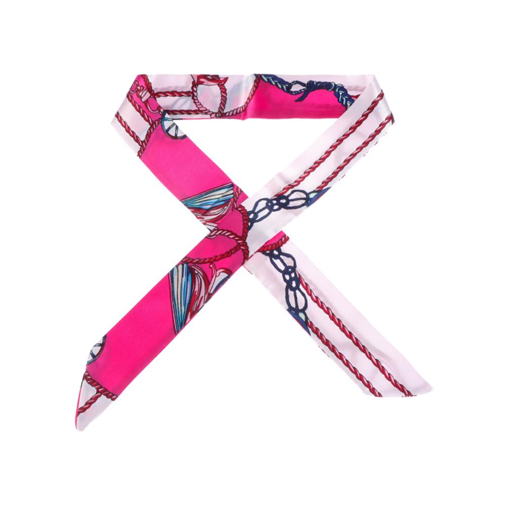 Ladies Small Silk Scarf Bag Handle Ribbon Neck Scarf Hairband Decor Accessories