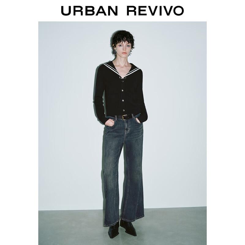 

Женский кардиган в стиле колледжа с матросским воротником, вязаный XL