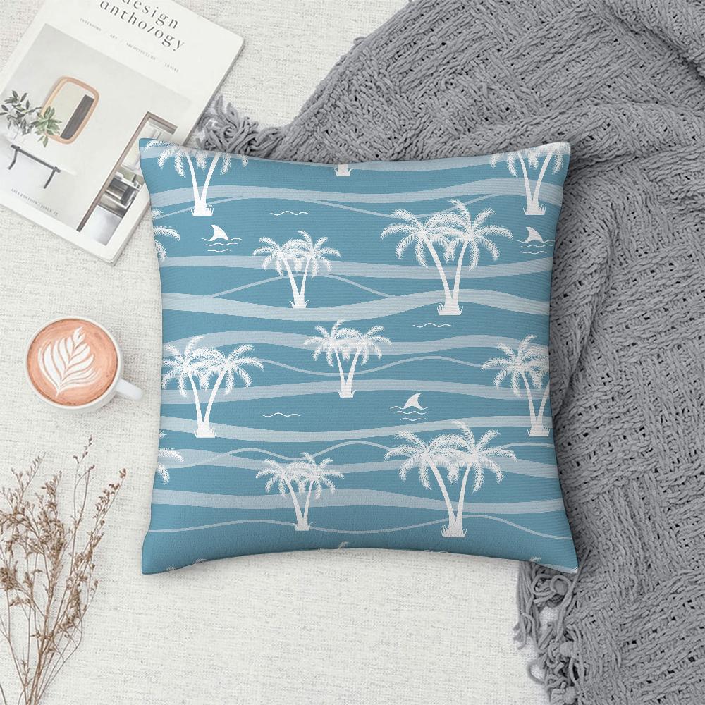 Plam Trees Flowers Pillow Case Sofa Decorative Home Double-sided Printing Short Plush Cushion Cover Throw Pillow Cover Gifts