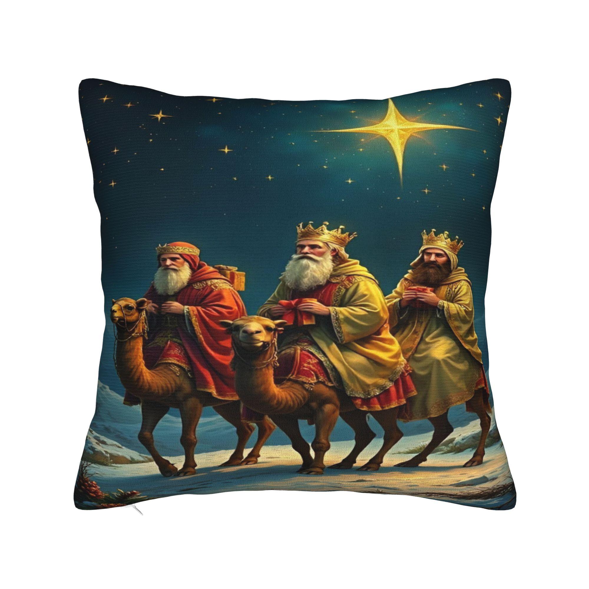 

Día de los Reyes Magos Epifanía Three kings Pillowcase Product Soft Cushion Cover Pillow Covers Square Multiple Sizes 12x12in 30X30cm