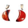Small Moon Pendant In Red Jasper + Chain