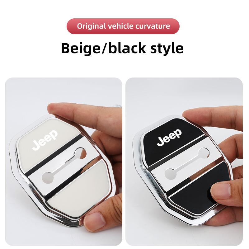 4Pc Silicone Car Door Lock Buckle Protector Cover For Jeep Grand Cherokee Wrangler JK Gladiator Compass Renegade Avenger Sticker
