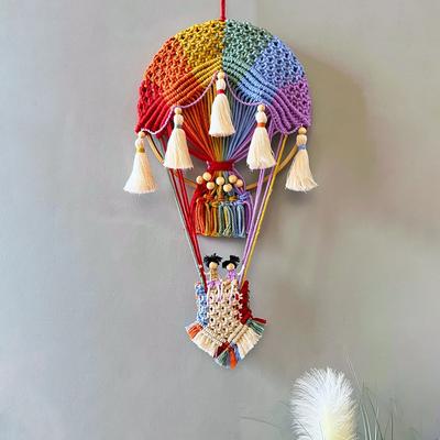 1PC Hot Air Balloon Wall Hanging Hand-woven Tapestry Wall Decor Bohemian Home Decor Room Background