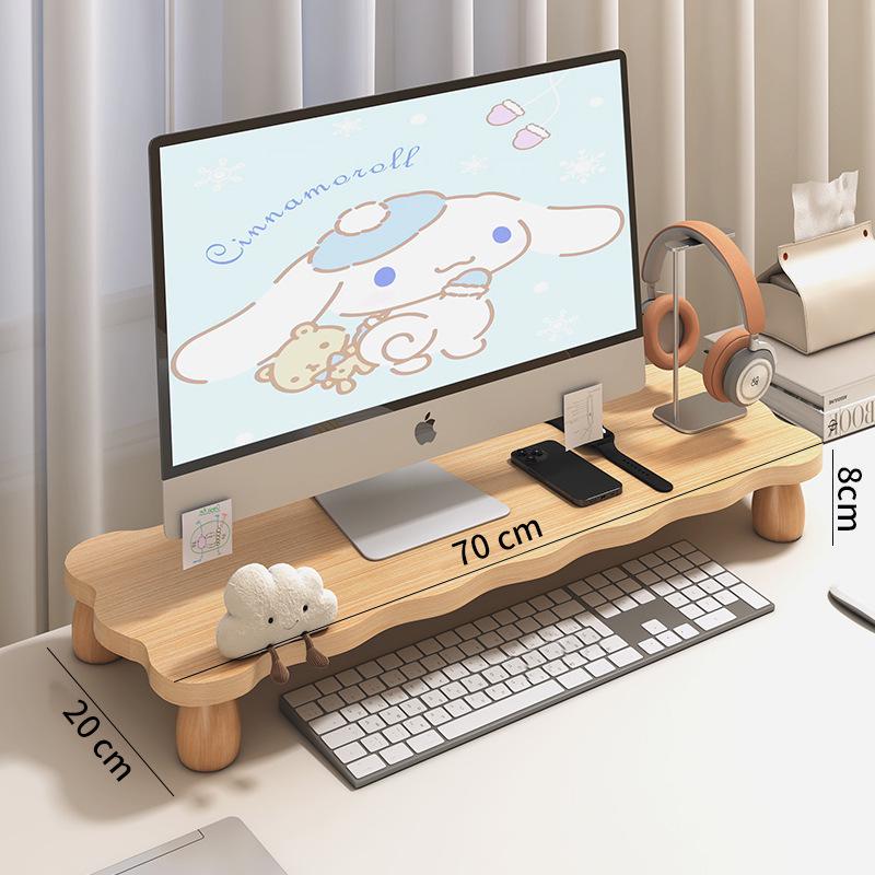 Curved Edge Desktop Monitor Stand and Storage Shelf