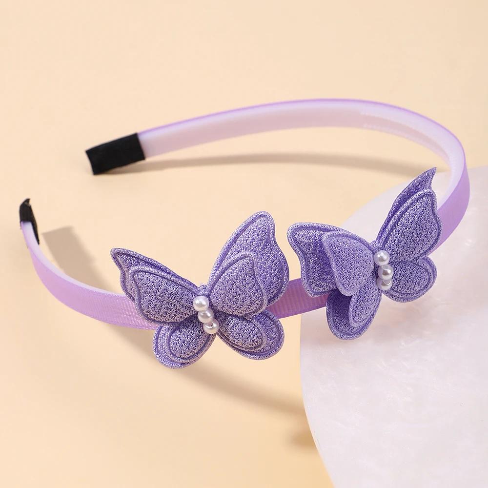 2/3 Pcs Baby Sequins Butterfly Flower Hairbands for Girls Hair Ties Set Clips Bows Headband Kids Headwear Gifts Hair Accessories