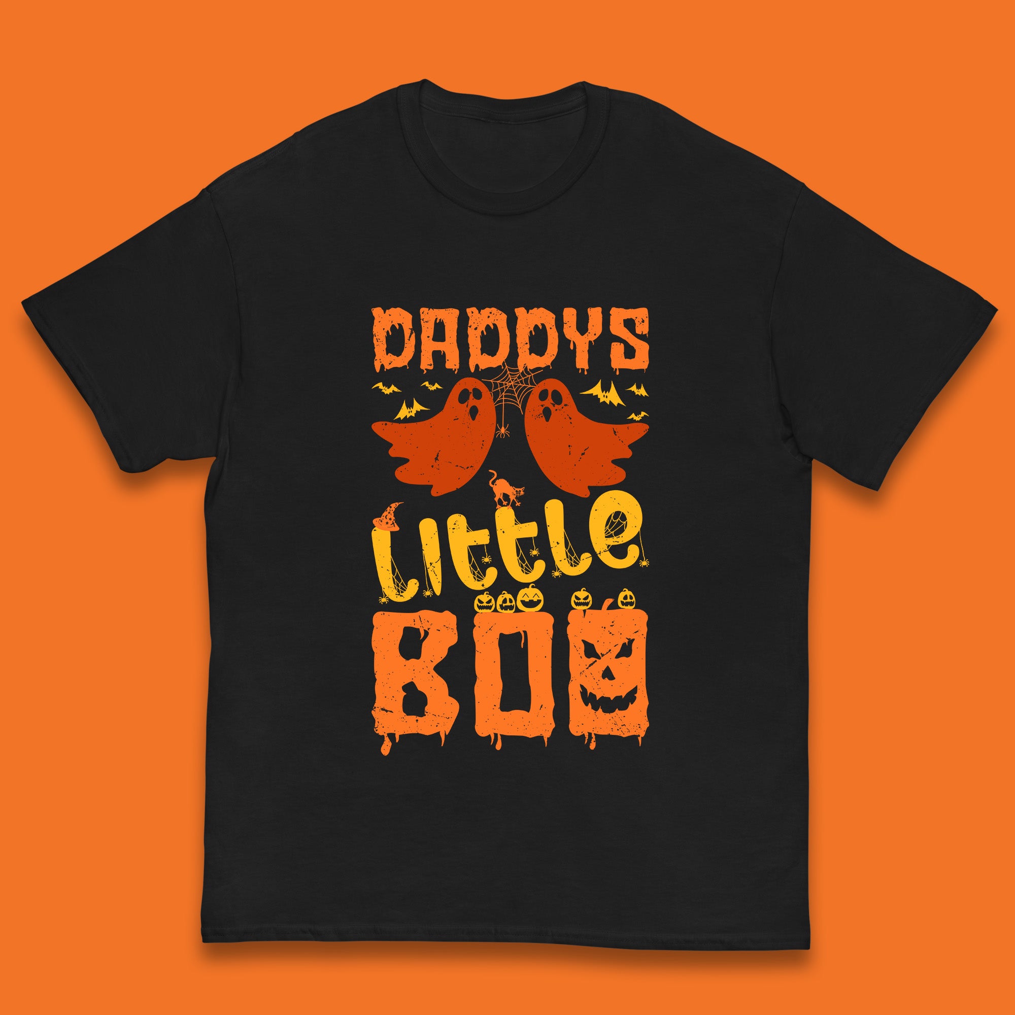 Daddy s Little Boo Funny Halloween Little Boo Ghost Kids T Shirt 140