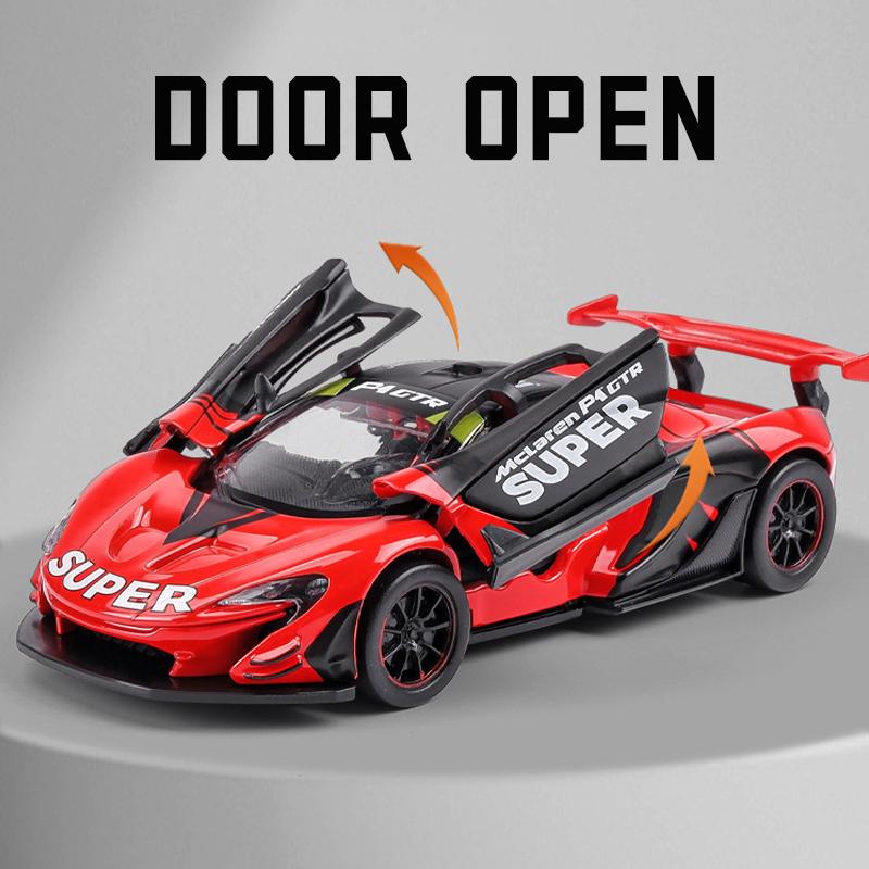 1/31 Mclaren P1 GTR Alloy Car Model Light & Sound Effect Diecast Car Toys for Boys Birthday Gift Toys Car Collection