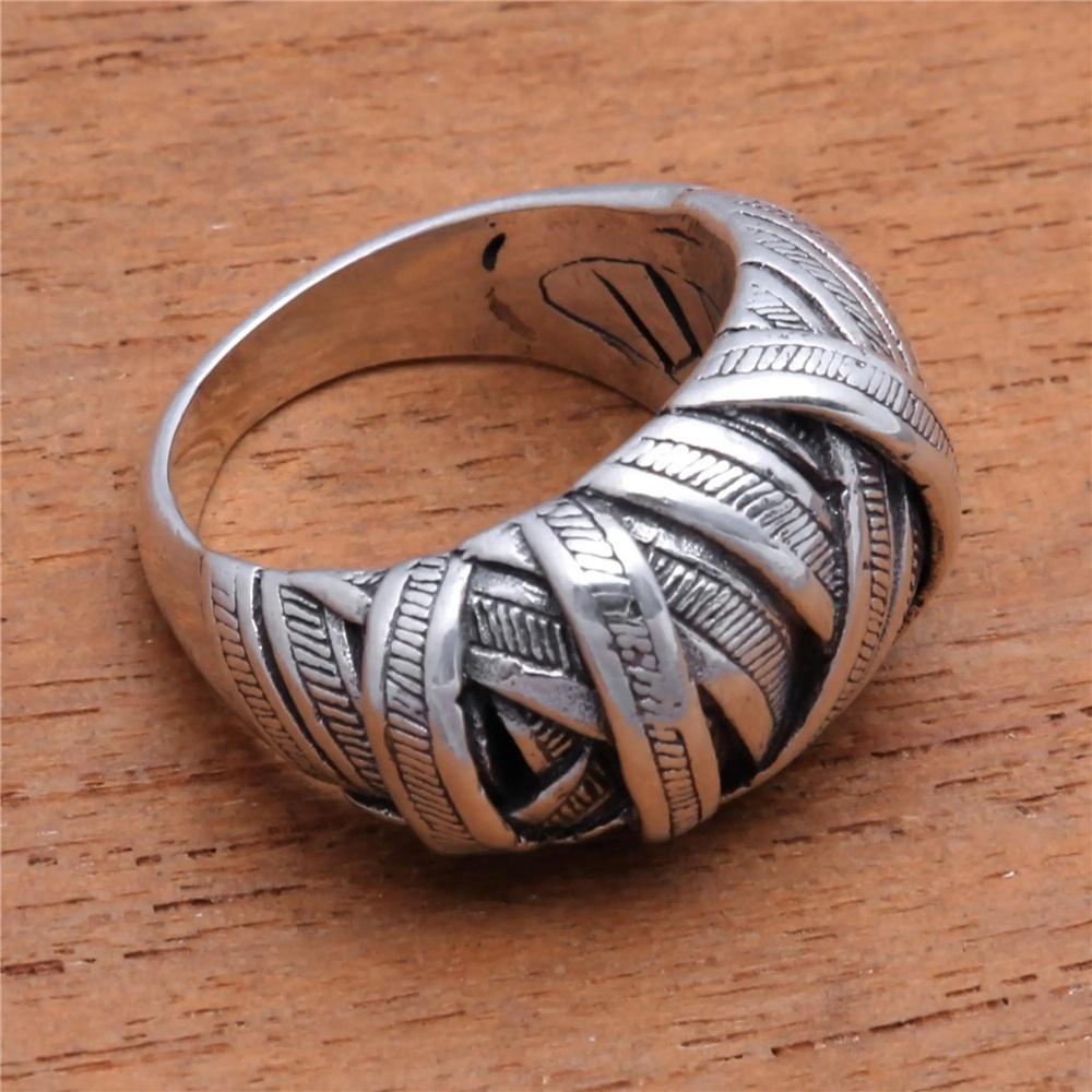 Bijuterii vintage boeme, retro, late, culoare argintie, cu mai multe straturi, inel cu cruce de plantă, inele de logodnă pentru femei