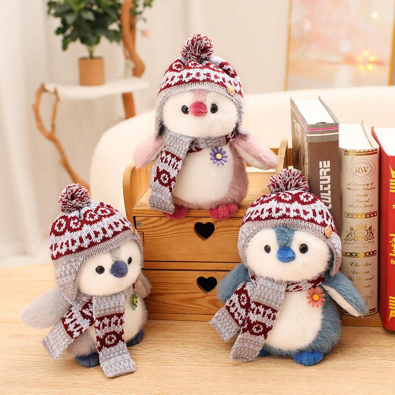 Niedlich niedlich Schal Pinguin Puppe Plüschtier kleiner Pinguin Puppe Mädchen Tasche Kinder Beruhigungspuppe