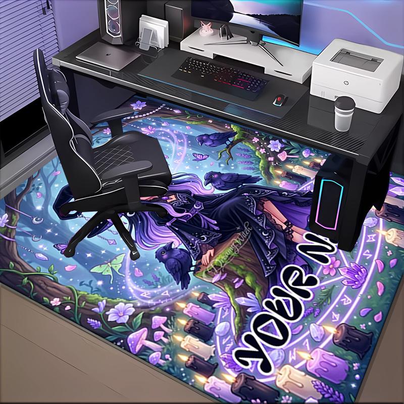 1PC Custom Name Forest Magic Theme Floor Mat Ideal for Living Room, Game Rooms, Office, Bedroom, Office Floor Mat , Floor Mats for Home