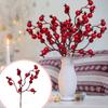 Artificial Red Berries Stems, Berry Picked Holly Berries For Christmas Tree Christmas Wreath Decoration Flower Arrangement, Halloween Festiva
