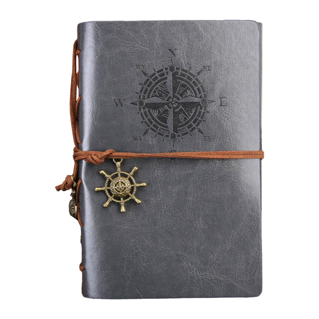 Vintage Notebook PU Leather Journal Travel Journal Diary with 150 Blank Page and Pendant Refillable Loose Leaf Notebook