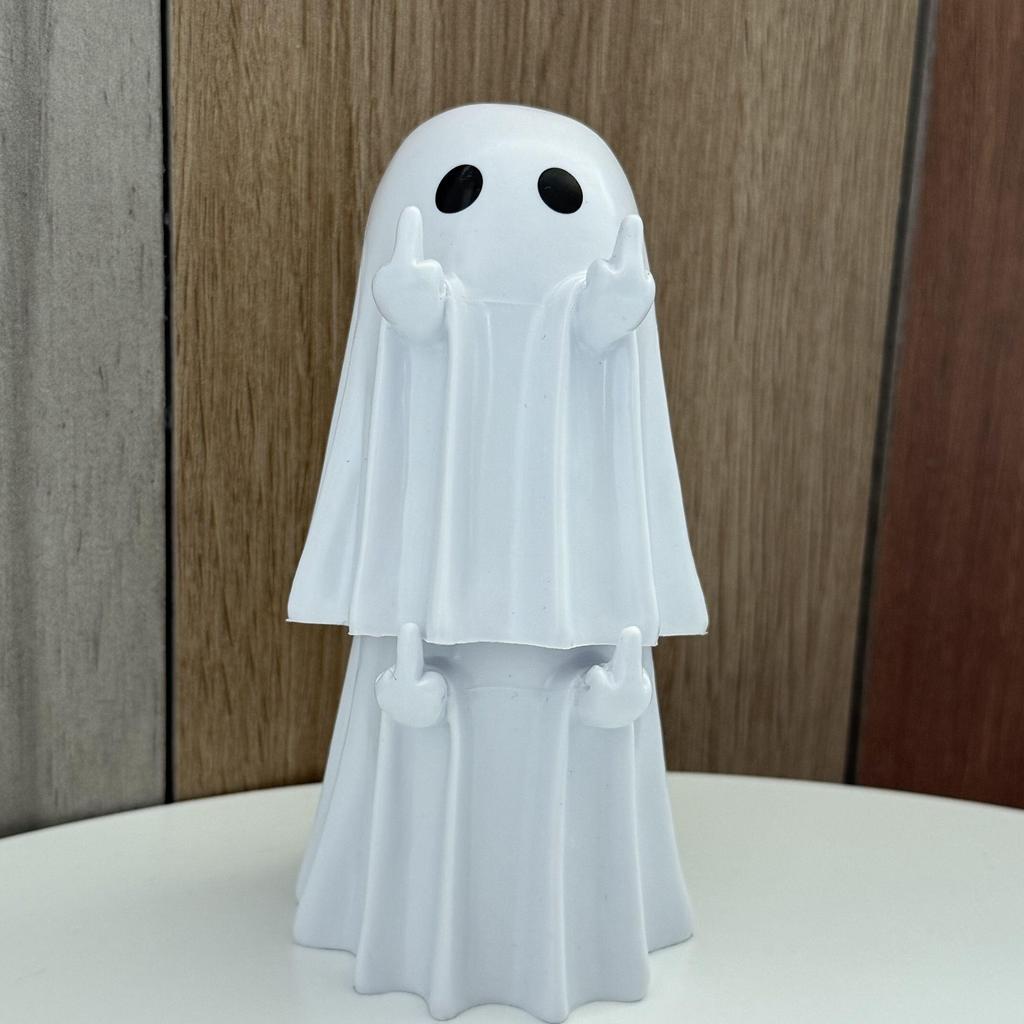 Funny Middle Finger Ghost Ornament for Christmas, Creative and Cute Desktop Decoration, Gift for Friends