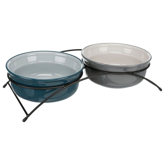 Ensemble de mangeoires - Trixie - 24536 - 2 x 0,6 L - Céramique - Antidérapant