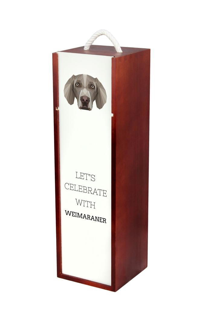Weimaraner - Geometric Box With Photo And Inscription For Art-Dog Wine