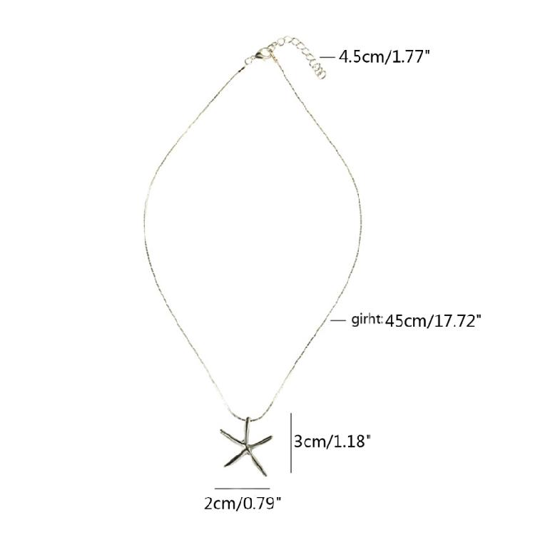 Starfish Pendant Choker Alloy Material Neck Jewelry Party Jewelry Beach Jewelry