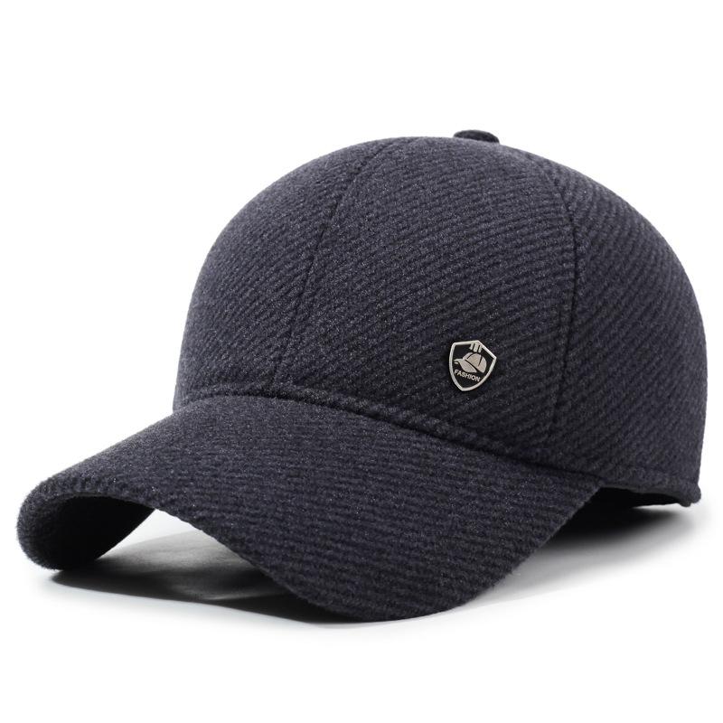 Winter Men's Velvet Thick Baseball Cap for Middle-Aged and Elderly Outdoor Ear Protection Cap Warm Cotton Cap