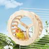 Easy To Install Spinner Wheel Wooden Birds Training Toys Parrot Wheel Toy  for Parakeets Budgies