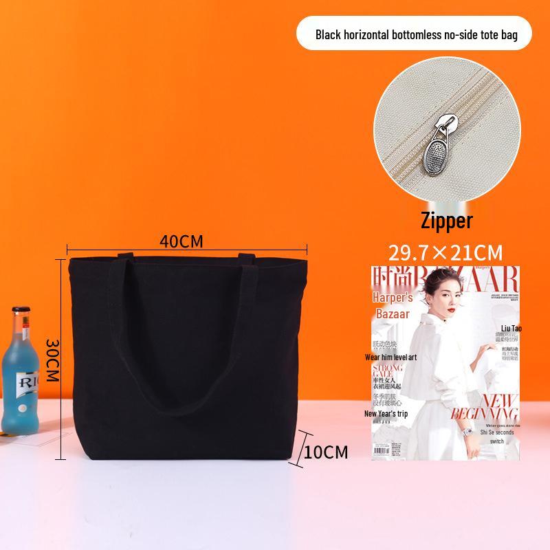 High-End Custom Logo Canvas Tote Bag - White, Blank, Personalized Printing