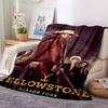 Personalisierbare 3D-gedruckte Yellowstone-Thermodecke, Geeignet für Wohnzimmer, Schlafzimmer, Bett, Sofa, Bürogeschenk, Flanelldecke