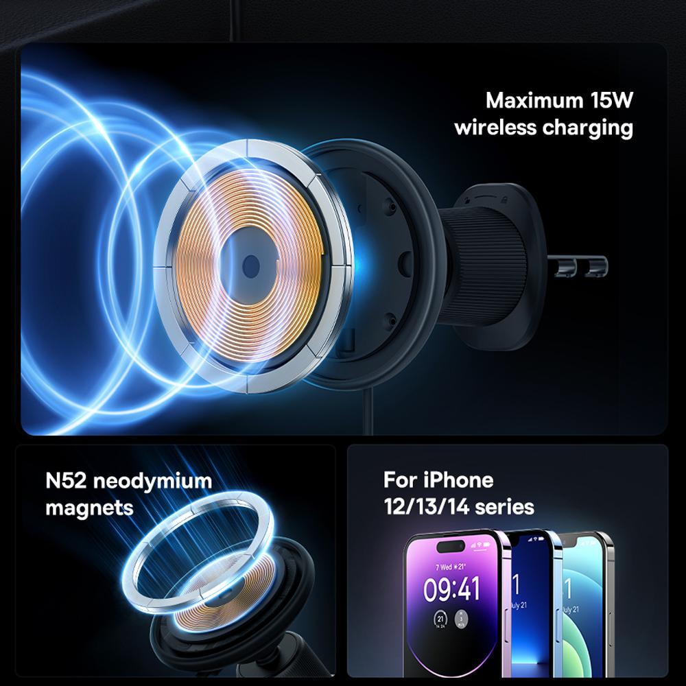 ZATR1 For Mazda 6 Atenza 2016 2017 2018 Magnetic Car Phone Holder 15W Wireless Charging Phone Stand MagSafe Base