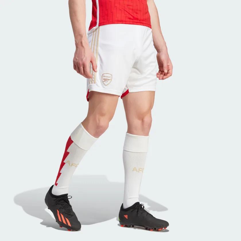 Adidas Arsenal 23/24 Home Shorts With Side Stripe And Elastic Waist Men Bottoms White HR6924