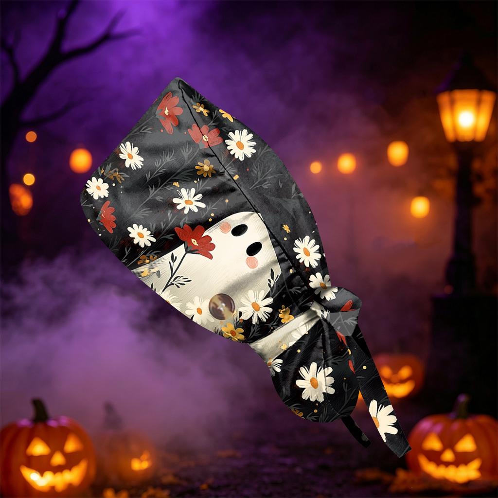 Women's Casual Halloween Printed Work for Ponytail, Shower and Hair Wrap
