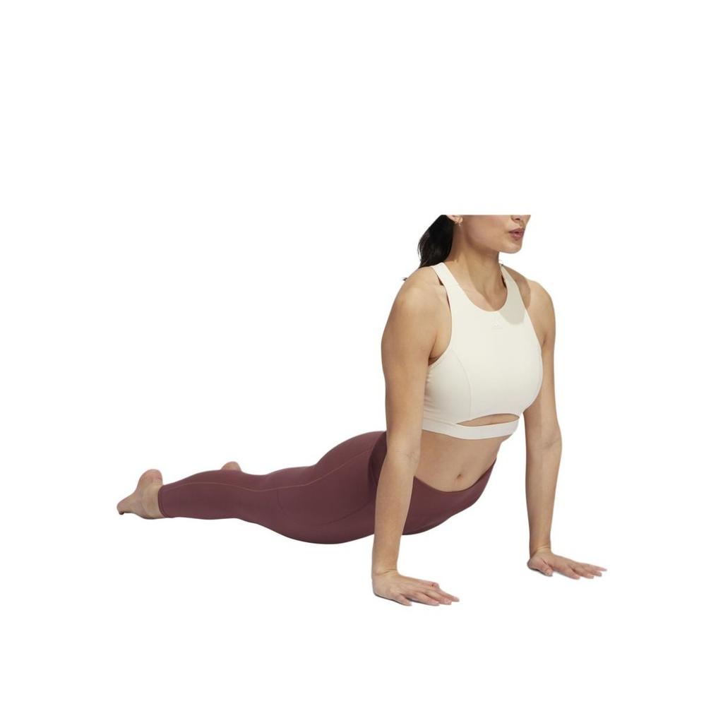 Adidas Solid Color High Waist Slim Fit Yoga Pants Women Bottoms Dark-Red HD4429