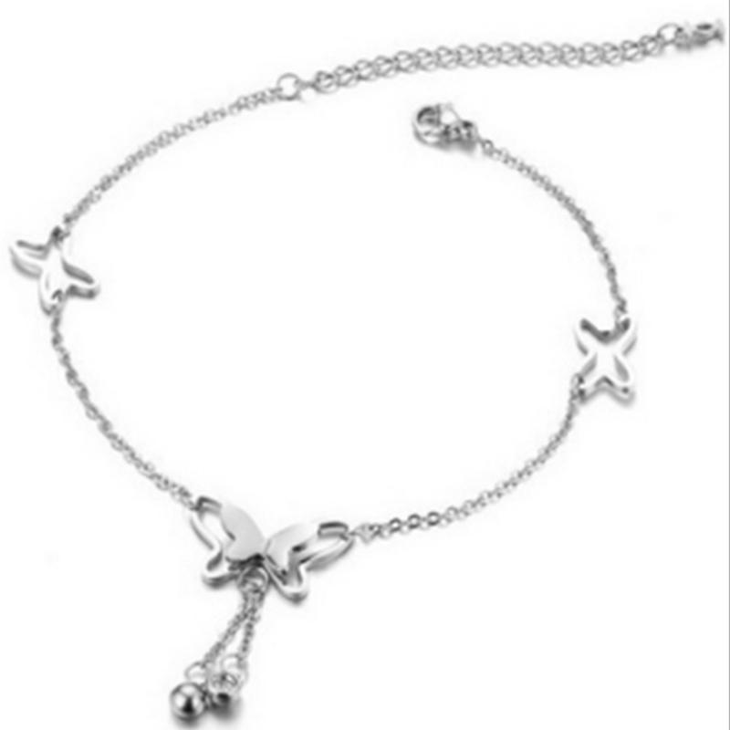 Women Girls Bow Metal Adjustable Anklet Bohemia Gold Body Jewelry