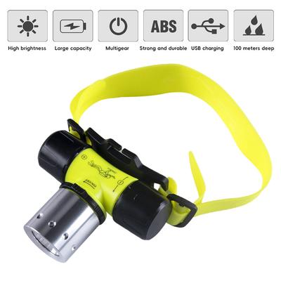 New IPX8 Professional Diving Headlight Strong Magnetic Switch High Power T6 Lamp Beads Long Endurance Head Mounts Flashlight