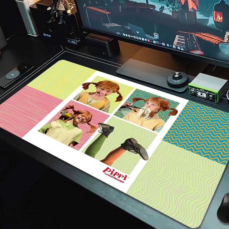 Pippi Longstocking Large Size Mouse Pad Large Gaming Table Cushion Non-slip Laptop Tablet Big Mousepad XXL Mat Mini PC Playmat With Lock edge