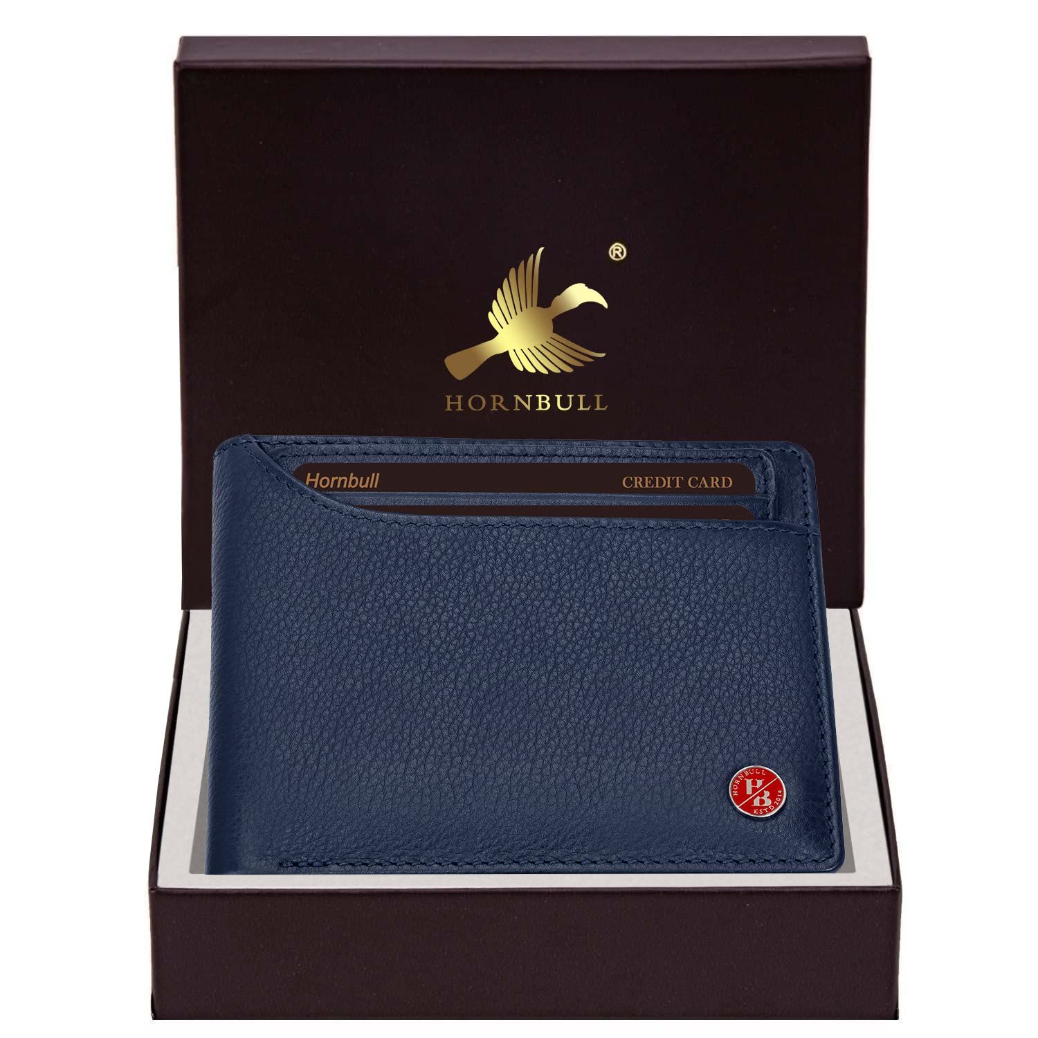 

HORNBULL Nicolas Черный кожаный кошелек для мужчин | RFID блокирующий мужской кошелек | Кошельки Мужские Кожаные темно-синий