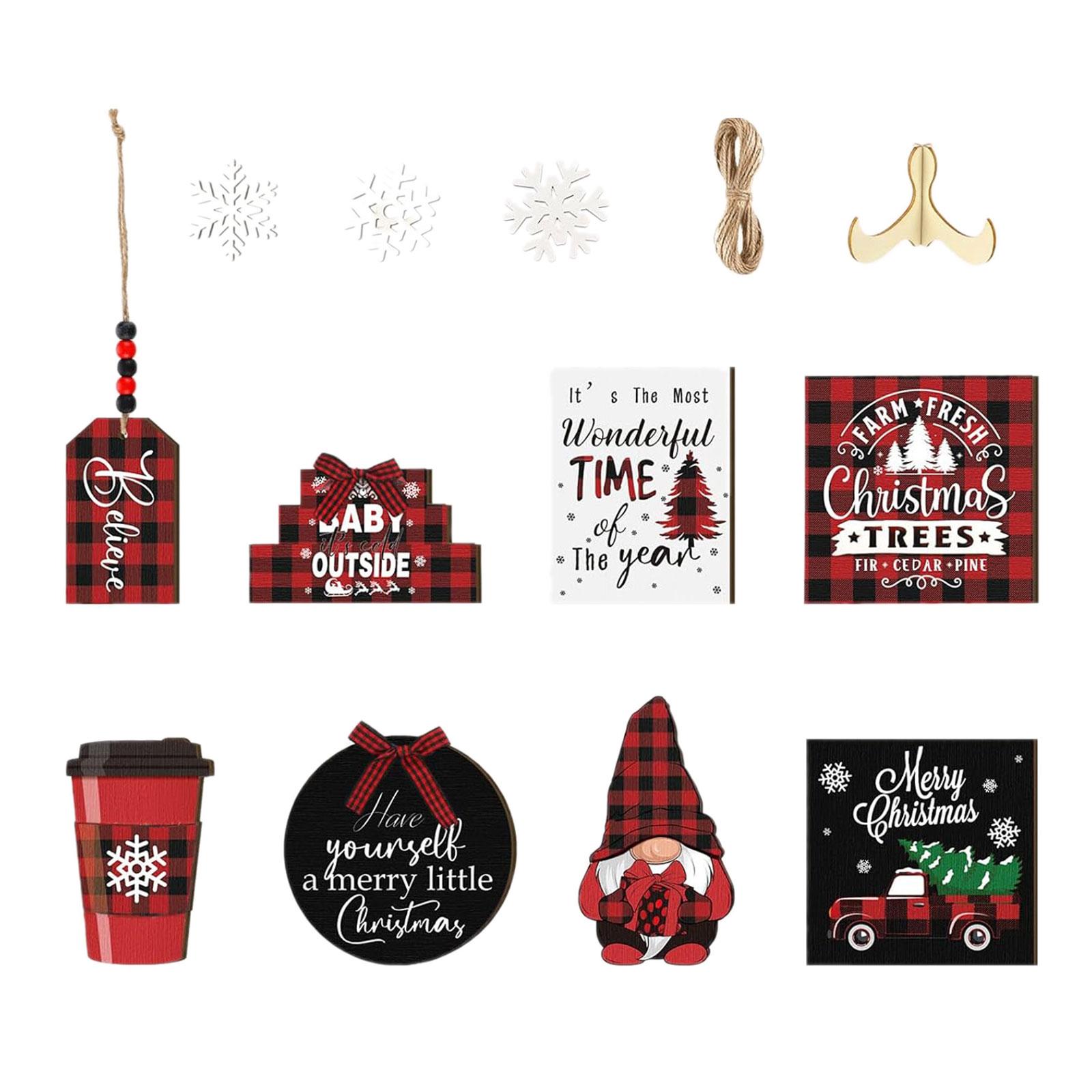 

Christmas Gnome Tiered Tray Decor Home Offices Desktop Creative Wood Decoration Stylish Accessory for Farmhouse Kitchen