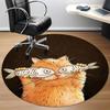 1pc Cat Fish Office Round Area Rug, Under Office Chairs Bedroom Living Room Home Decor, Room Deco