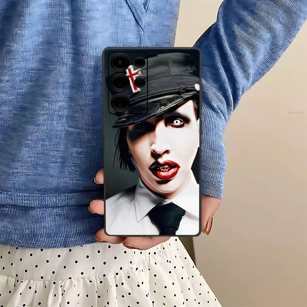 Rock Band Marilyn Manson Phone Case For Samsung S 24 Fe 25 Ultra Plus 20 Lite 21 30 22 23 24 22 Ultra 5G Fundas