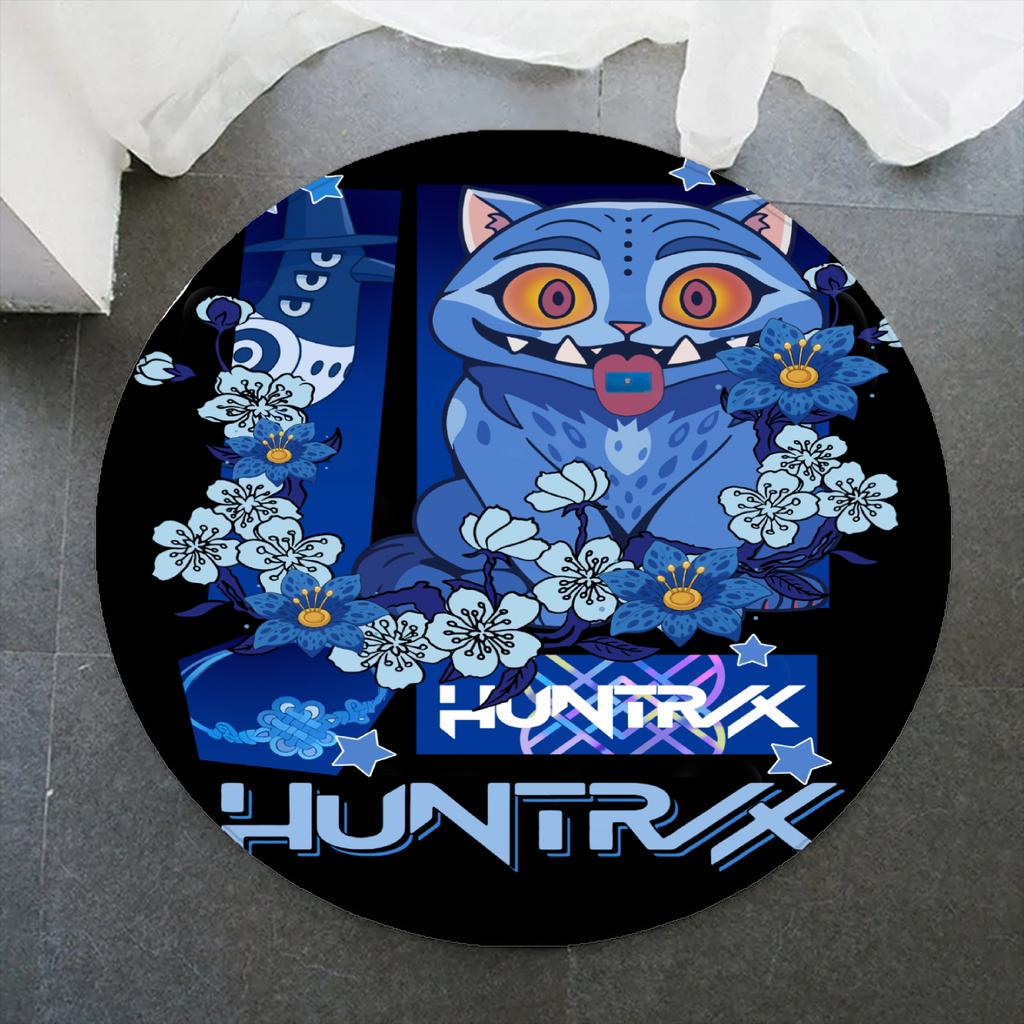 K-POP D-Demon H-Hunters Round Rug for Kids Room Pink Play Mat Soft Non-Slip Carpet for Girls Boys Bedroom Personalized Floor Mat