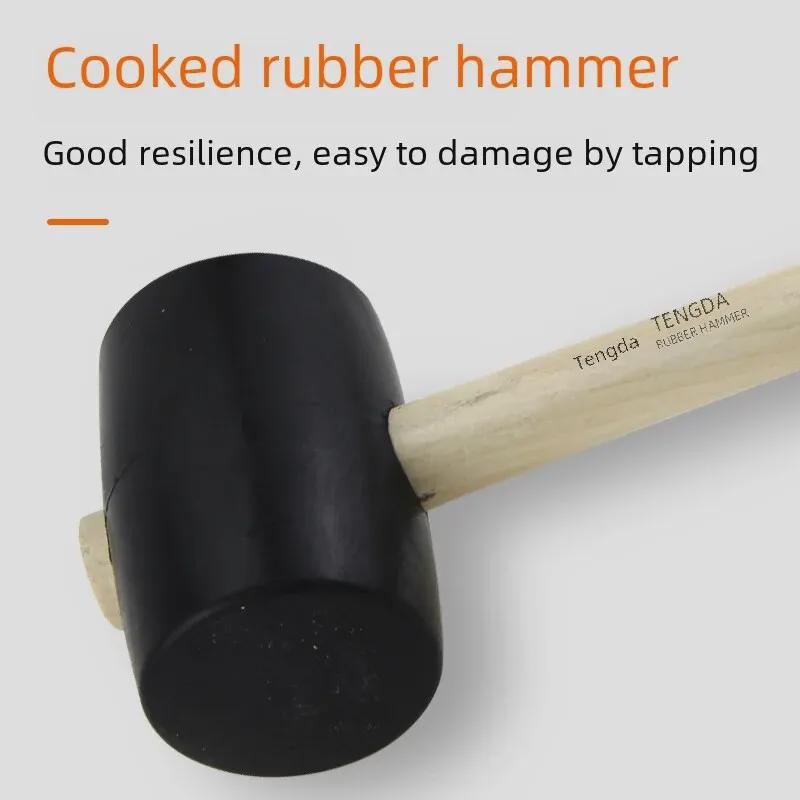 Tengda Solid Wood Handle Rubber Mallet for Tile and Floor Installation
