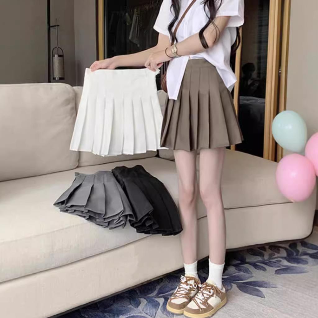 White Tiered Skirt for Women Summer Petite High-waisted A-line Mini Casual All-match Versatile Skirt Pleated Skirt Puffed Umbrella Skirt