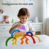 Montessori Rainbow Stacking Blocks: Wooden Educational Toy for Early Learning